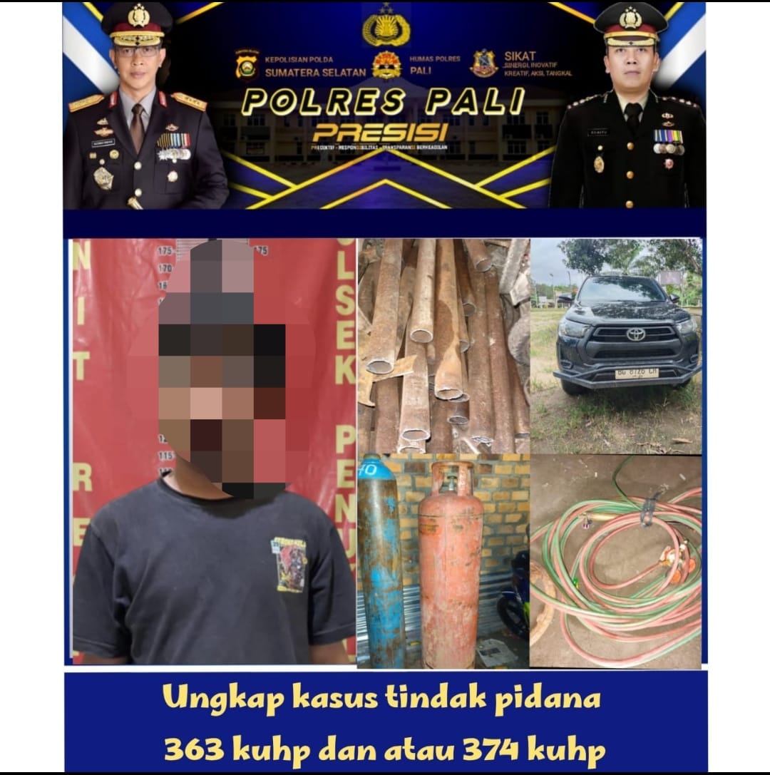 Mbn, Pelaku Pencurian Pipa Cubing Milik Pertamina Akhirnya ditangkap Polisi dikediamannya