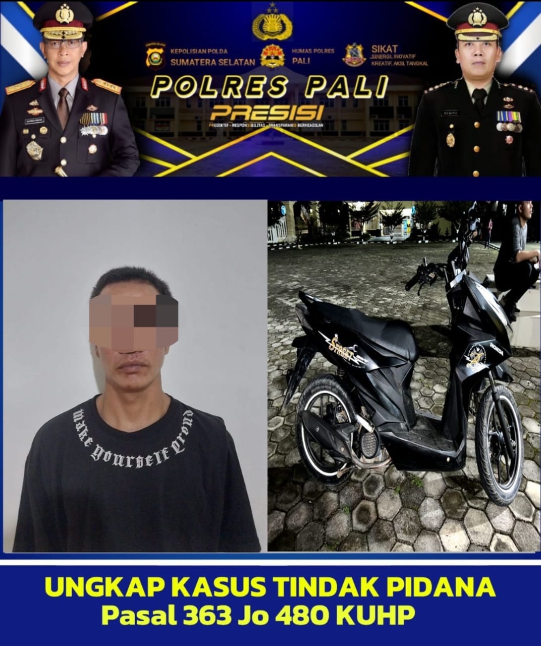 Sasar Motor yang Terparkir di Rumah Makan, Pelaku Akhirnya Ditangkap Polisi