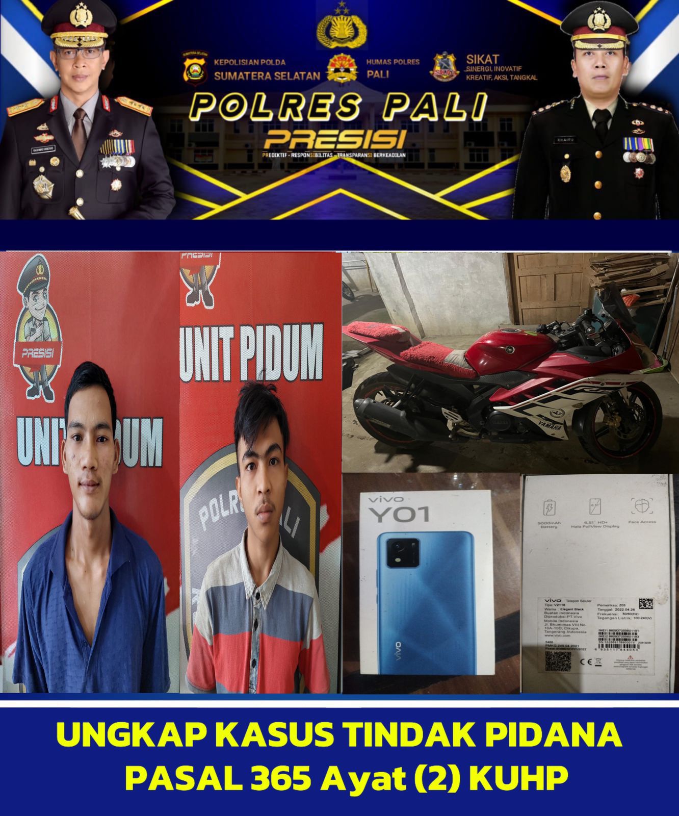 Pura-pura Bertanya Alamat Rumah, Dua Pelaku Jambret Ditangkap Polisi