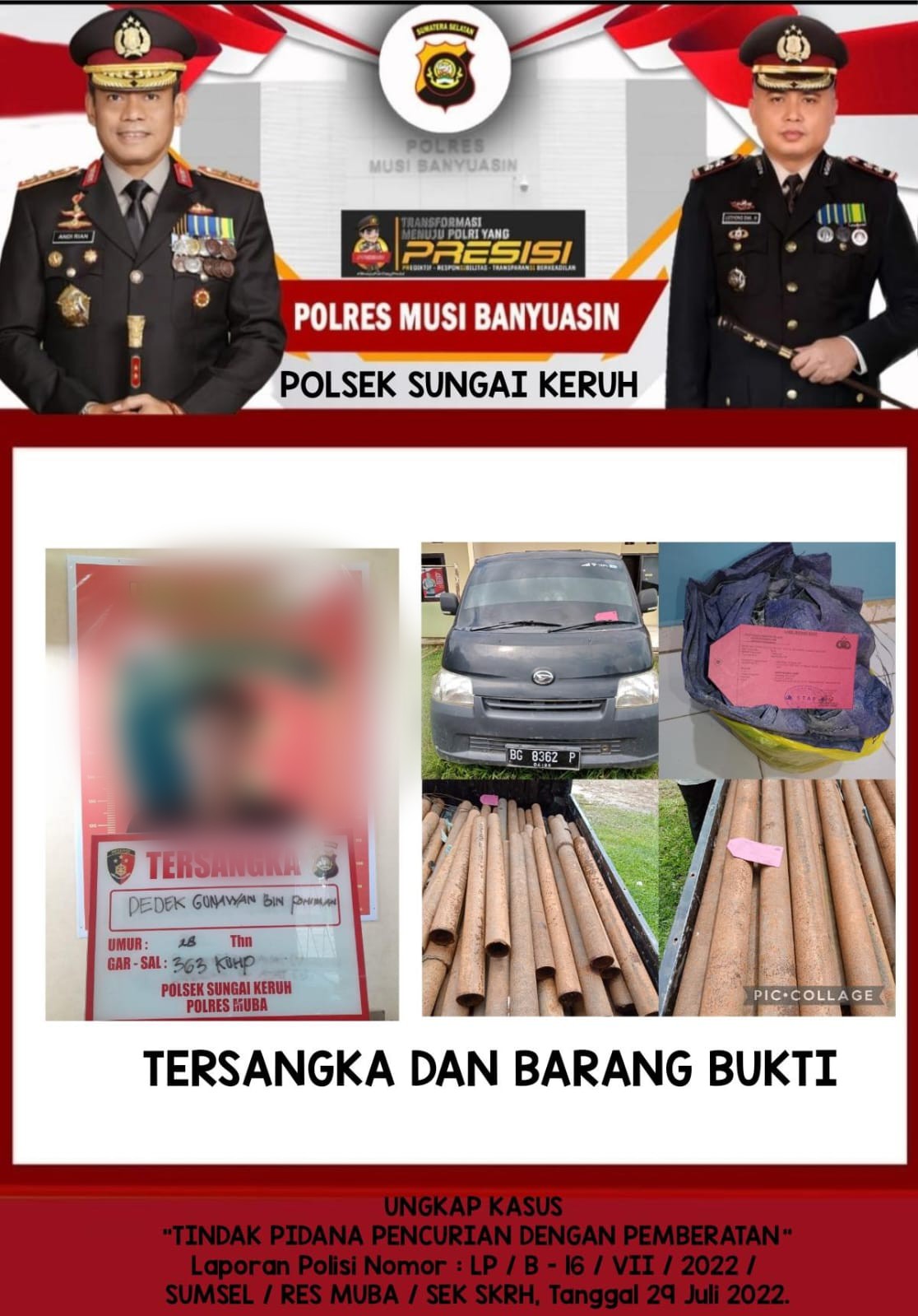 Dpo Pelaku Potong Pipa Pertamina ditangkap Polsek Sungai Keruh