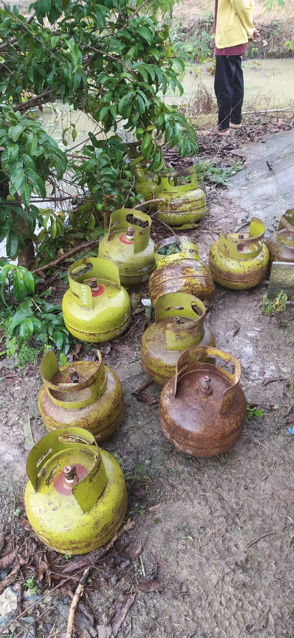 Spesialis Pencuri Tabung Gas Melon dimuba ditangkap Polisi