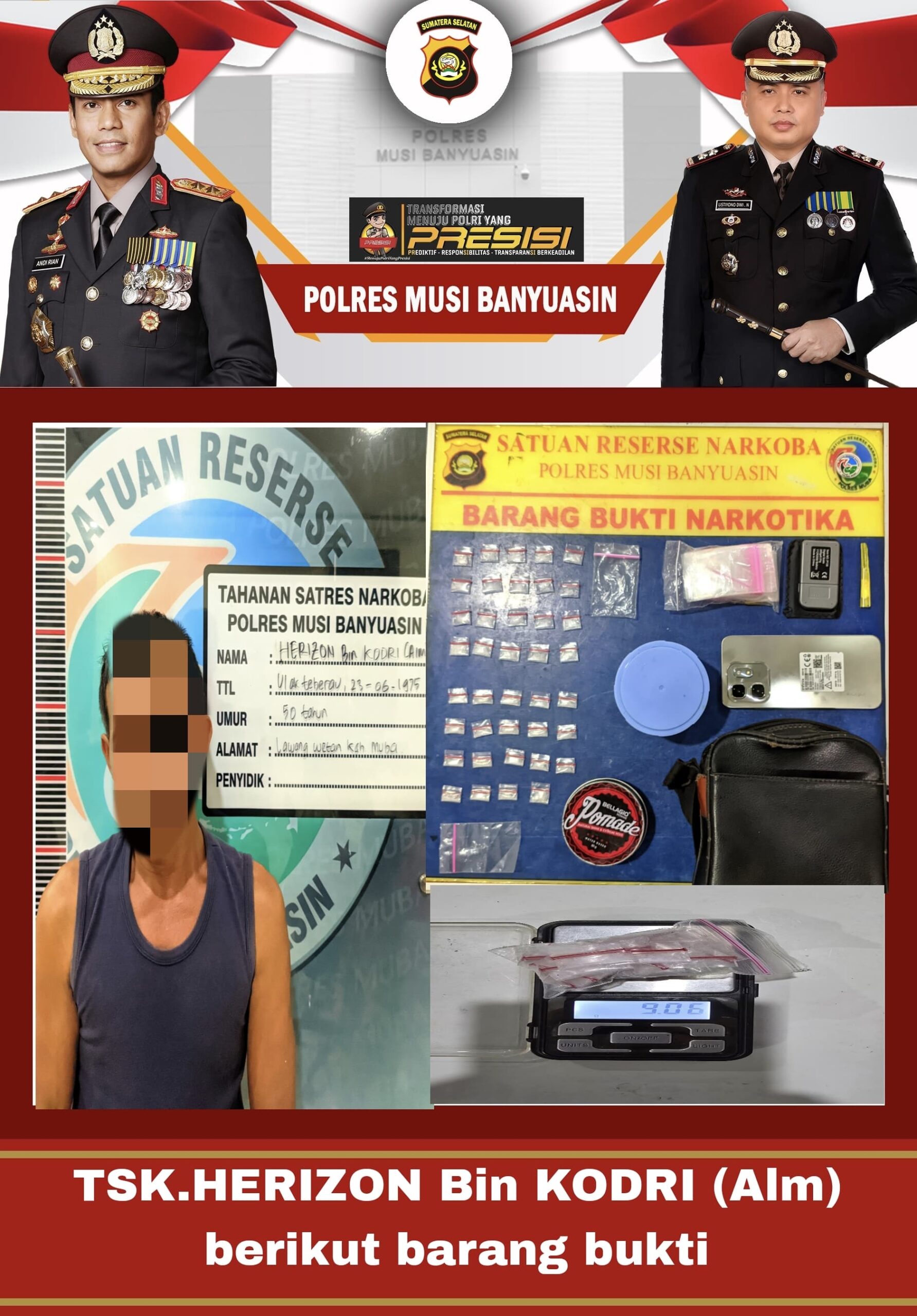 Polres muba bekuk dua pengedar, Puluhan paket sabu disita