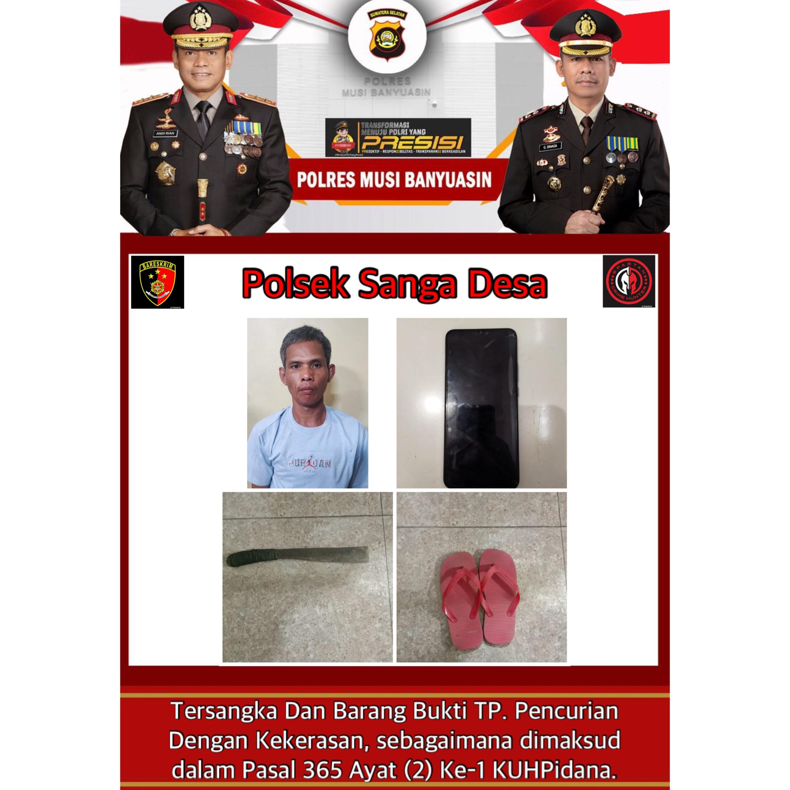 Lambang, Pelaku Curas disanga desa ditangkap Polisi