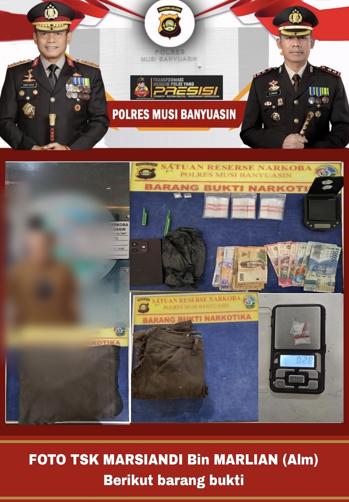 Simpan Sabu 2 Paket Dalam Bantal, Pelaku ditangkap Polisi