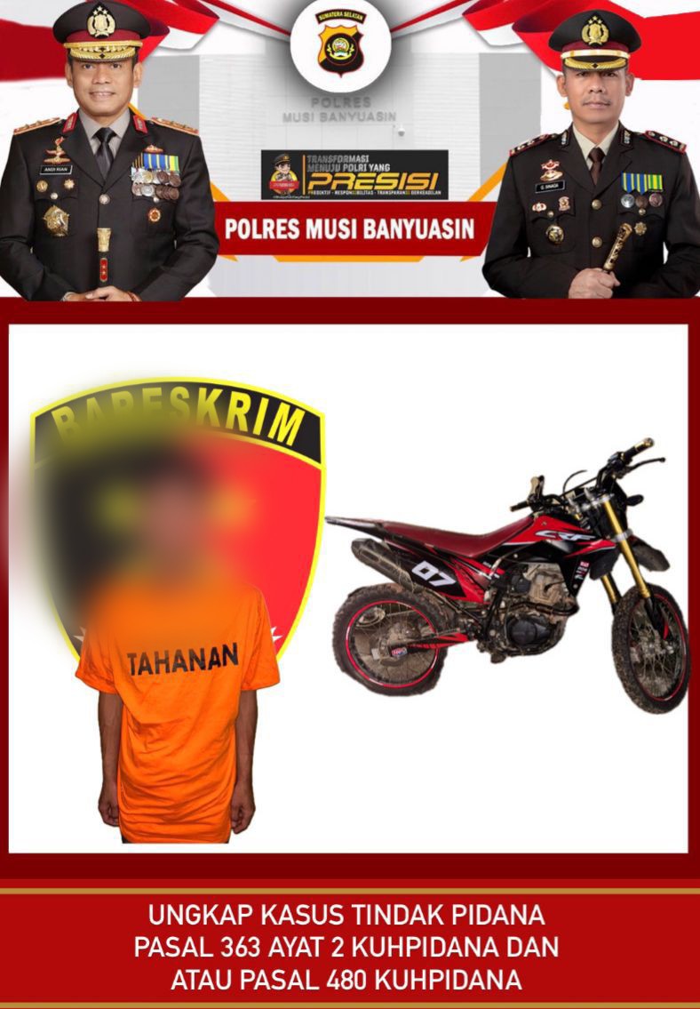 Pelaku Curanmor Dibabat Toman ditangkap Polisi dalam Ops Sikat