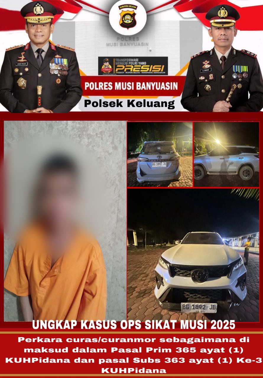 Polsek Keluang Amankan Pelaku Pencurian Mobil Mewah