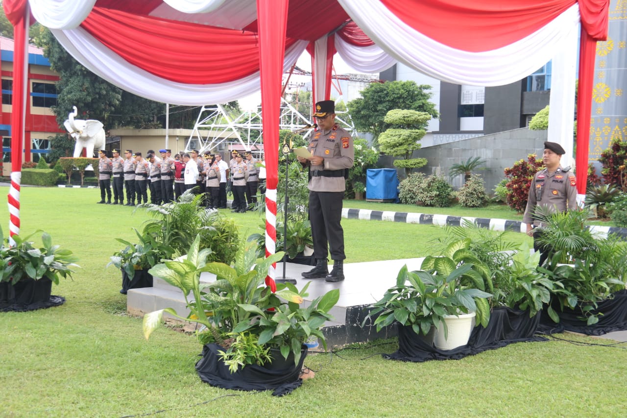 Kapolda Sumsel Pimpin Apel Pagi. Ini pesannya terkait premanisms