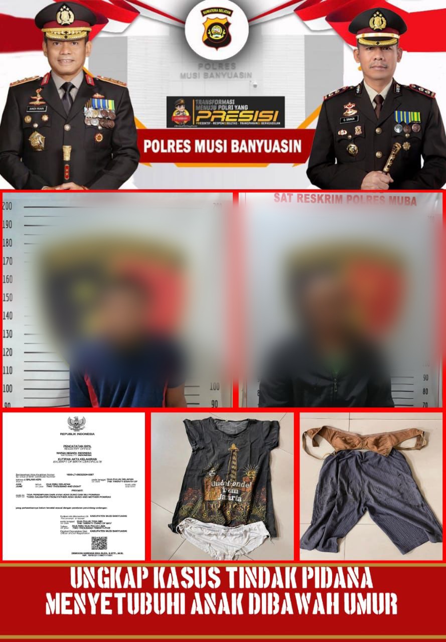 Dua Pelaku Persetubuhan Anak Ditangkap Unit PPA Polres Muba