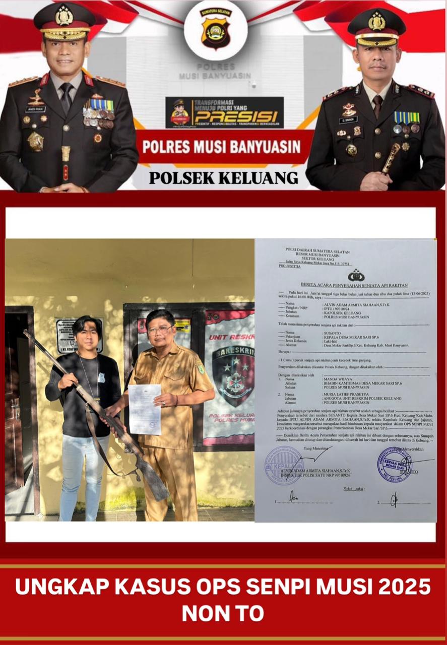 Polsek Keluang terima serahan senjata api ilegal dari masyarakat