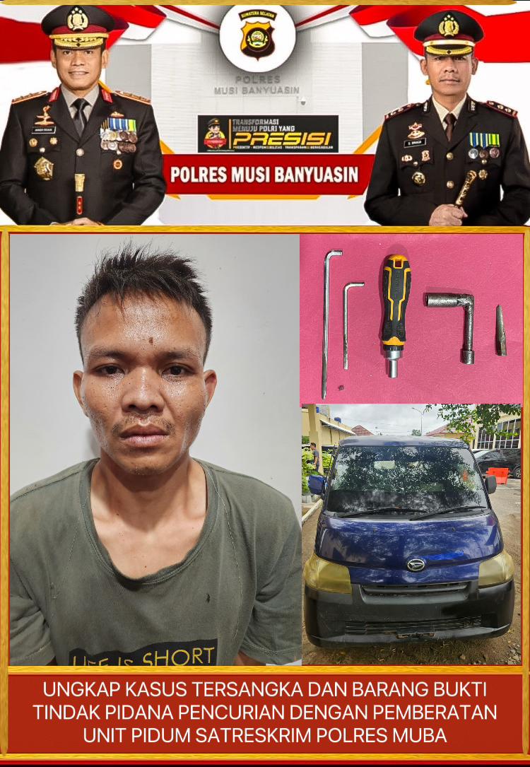 Bobol Mobil Pakai Kunci L, Pelaku Dibekuk Satreskrim Polres Muba