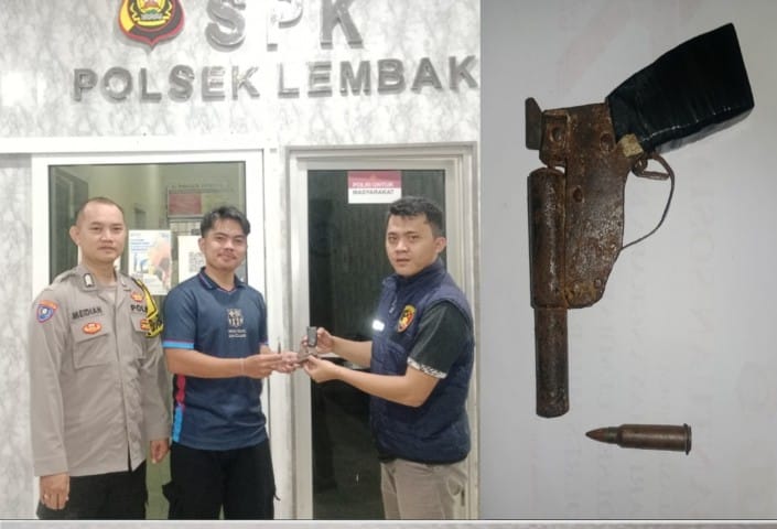 Sadar Hukum, Warga Serahkan Senpi Rakitan Ke Polsek Lembak