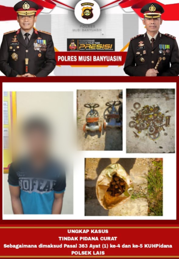 Pelaku Curat Komponen Industri di Medco di Tangkap Polsek Lais