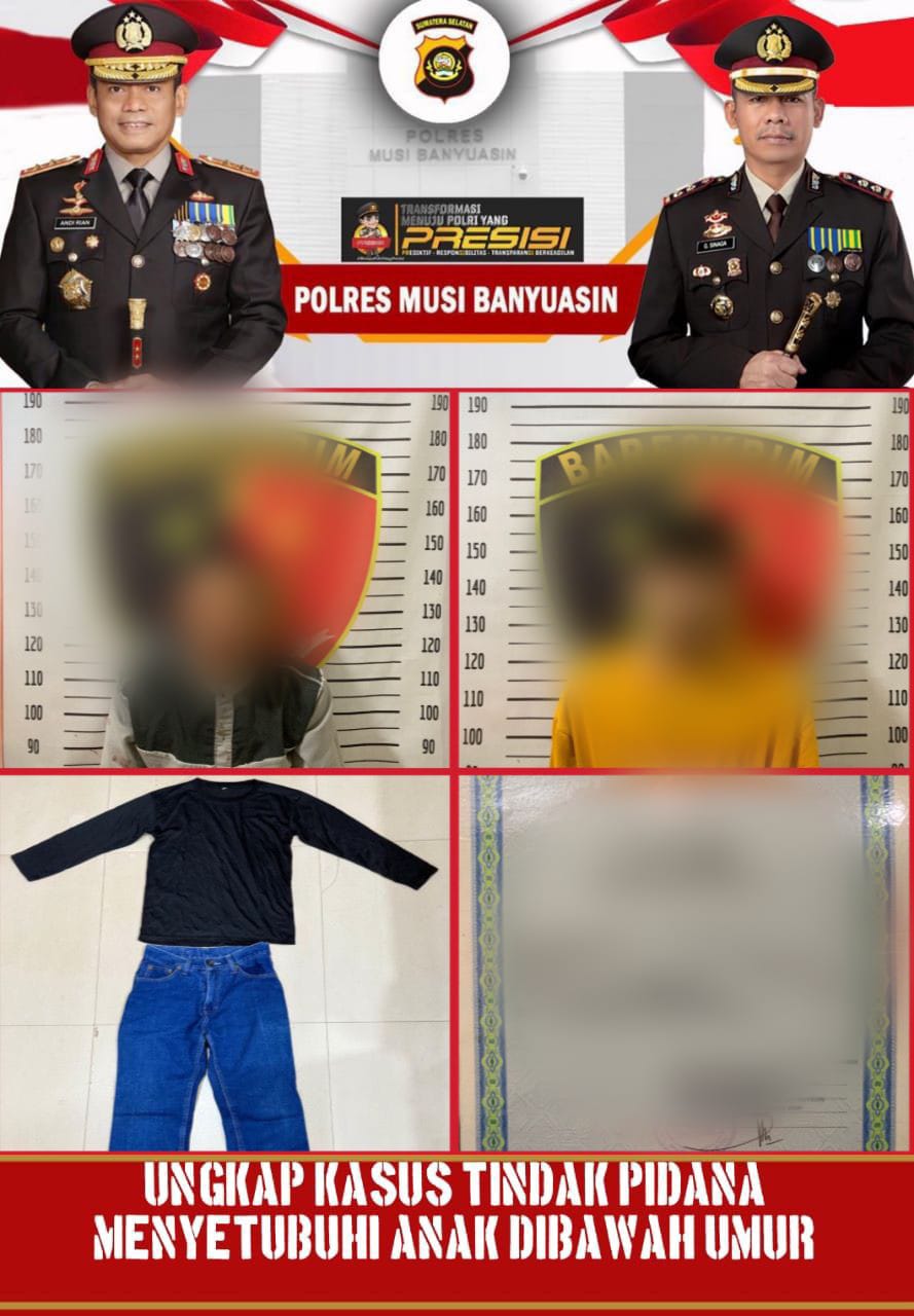 Lecehkan Anak Dibawah Umur, 2 Orang Pria DiMuba Diringkus Polisi