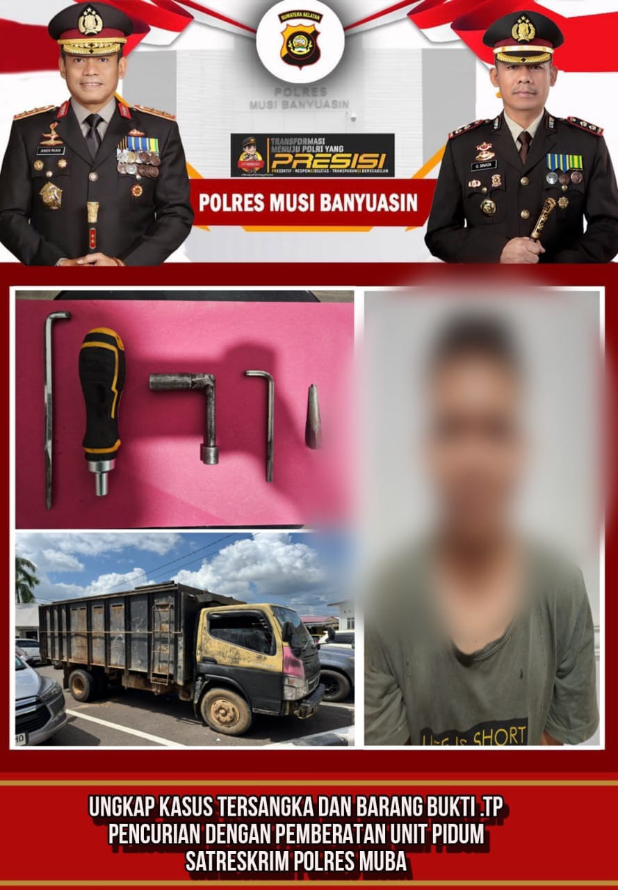 Pelaku Curat Mobil Truk Ditangkap Satreskrim Polres Muba
