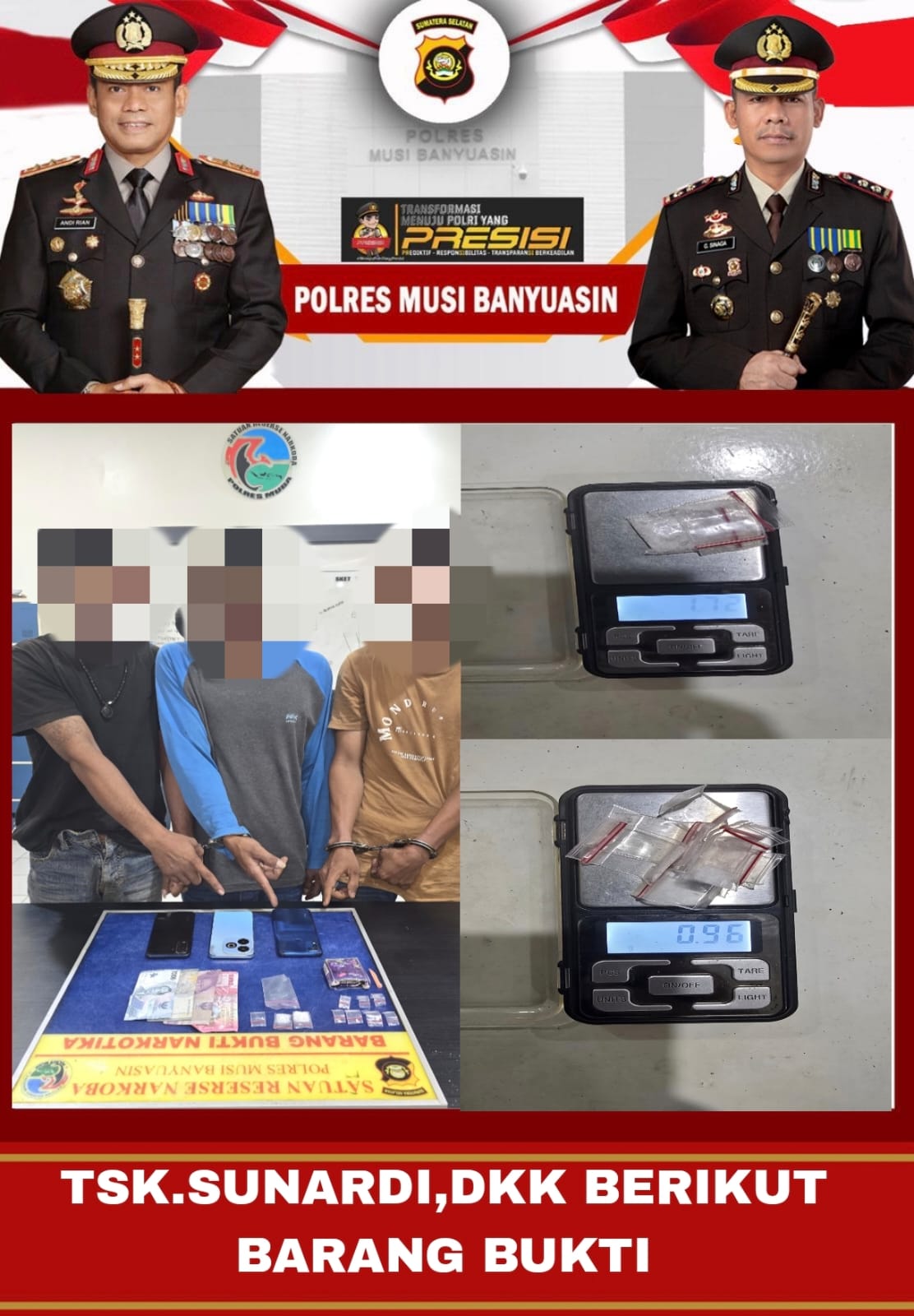 Empat Pelaku Diamankan Sat Reserse Narkoba