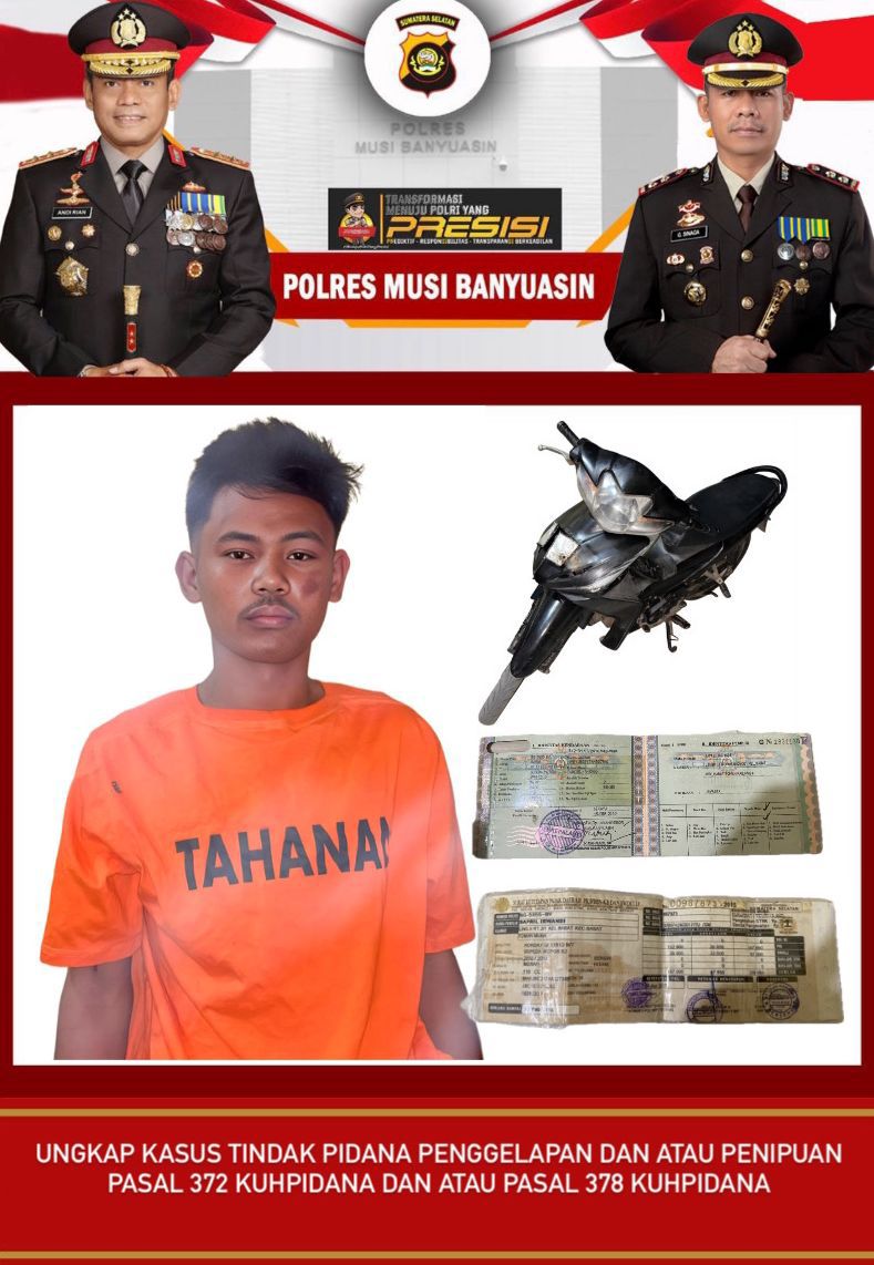 Gelapkan Motor Dikebun Sawit Babat Toman EE Ditangkap Polisi