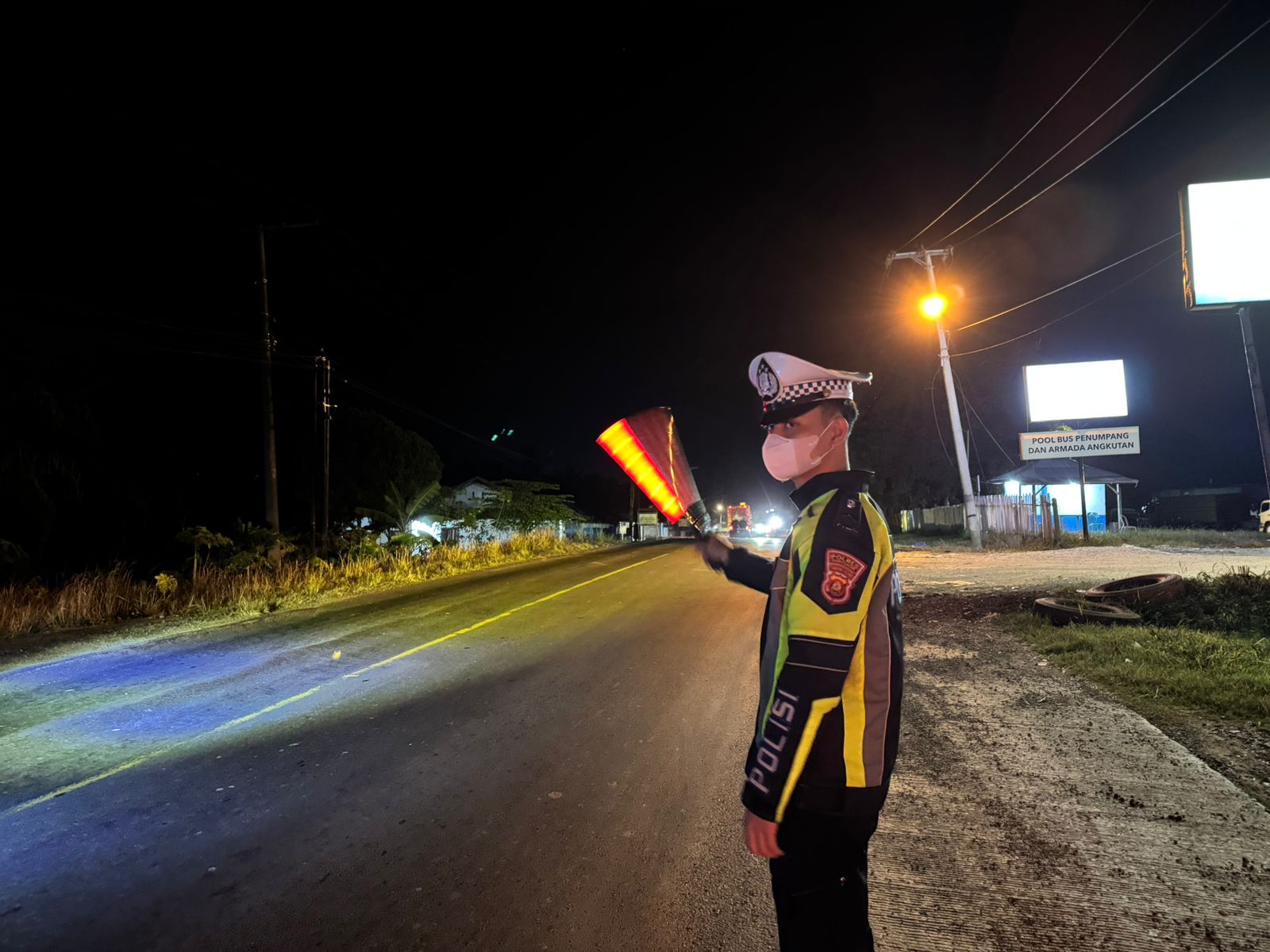 Beri Himbauan Pada Warga, Sat Lantas Banyuasin Gelar Hunting Patroli Subuh