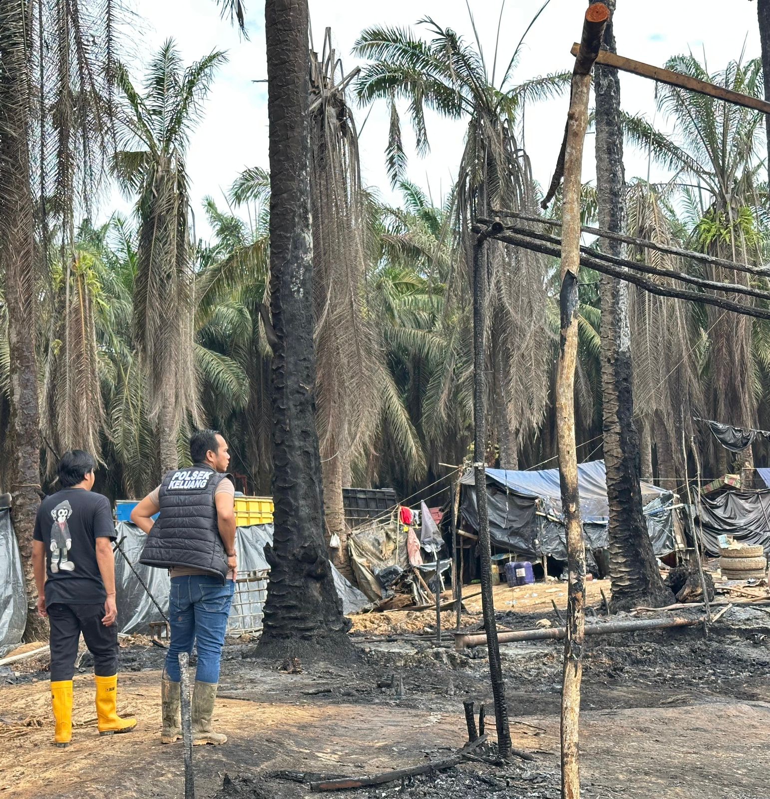 Polsek Keluang Lakukan Penyelidikan Terkait Kebakaran di Keluang
