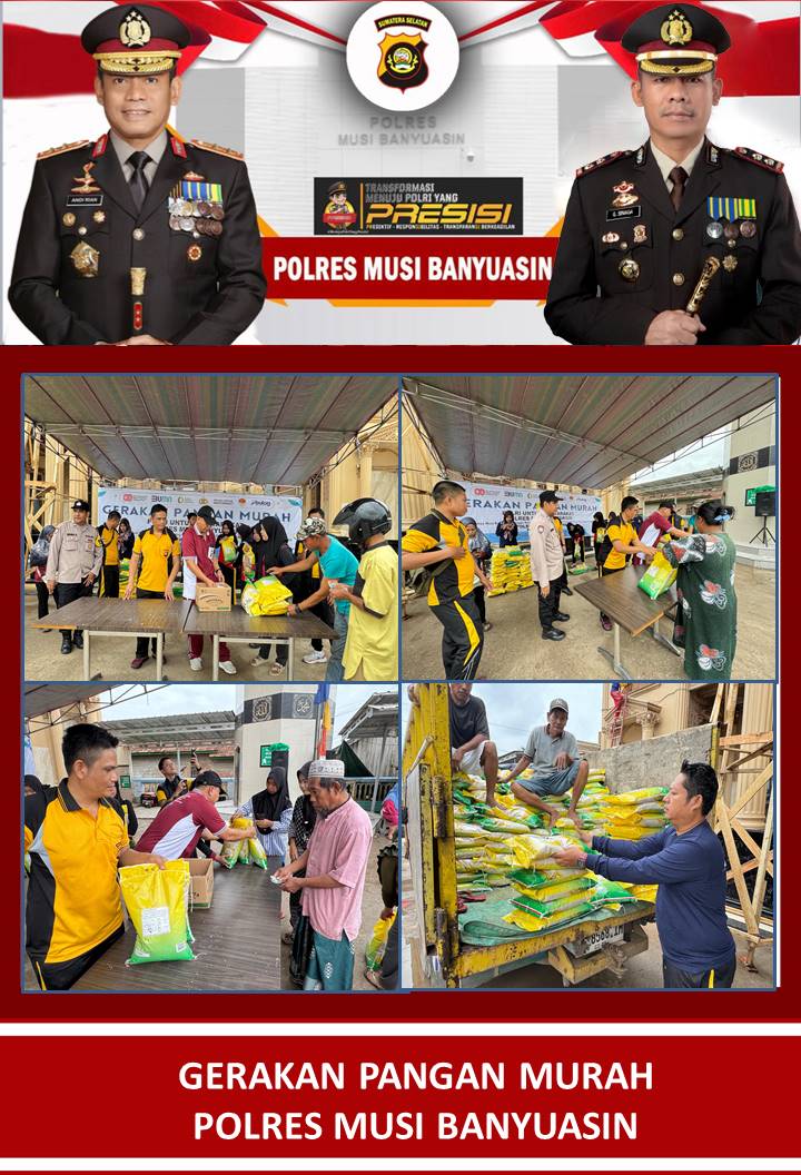 Sinergi Polri dan Perum Bulog, GPM di desa Peninggalan Kab. Muba