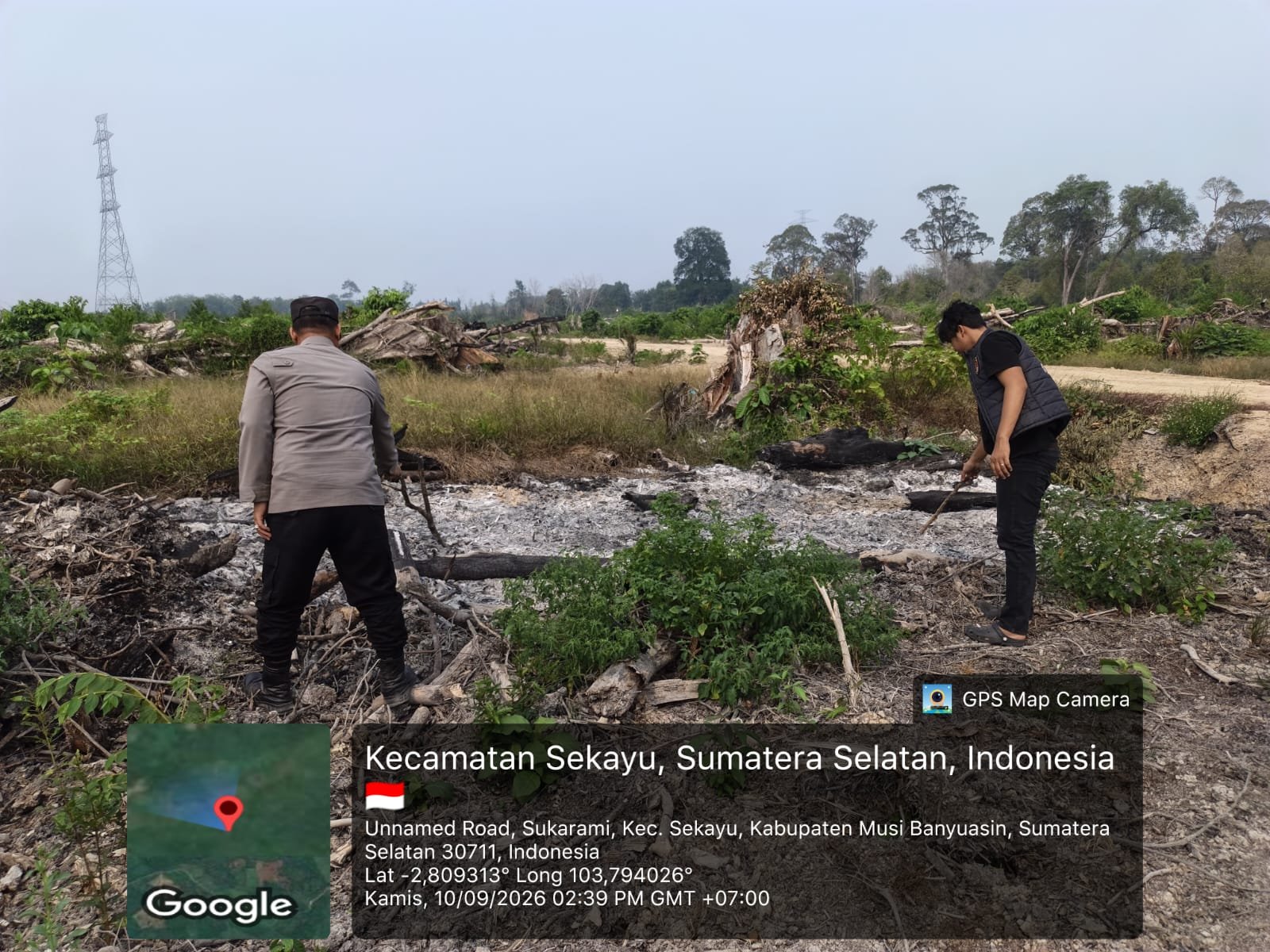 Polsek Sekayu ground check Titik Hospot