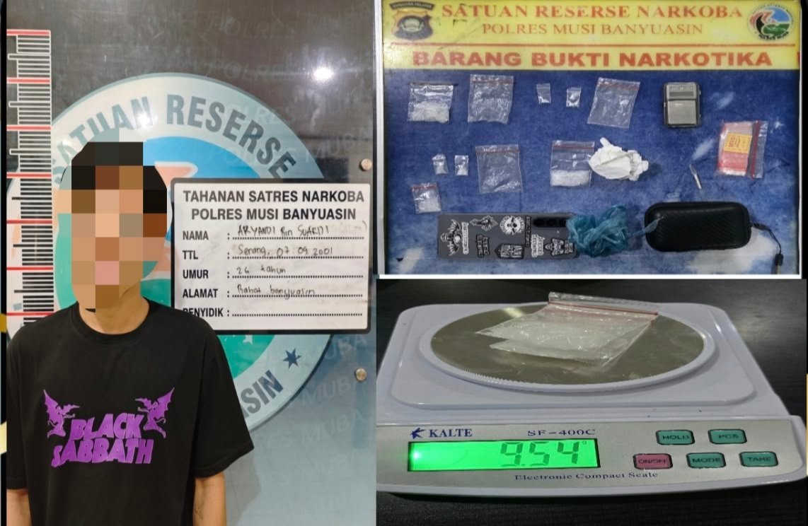 Edarkan sabu, AI ditangkap Sat Res Narkoba Polres Muba