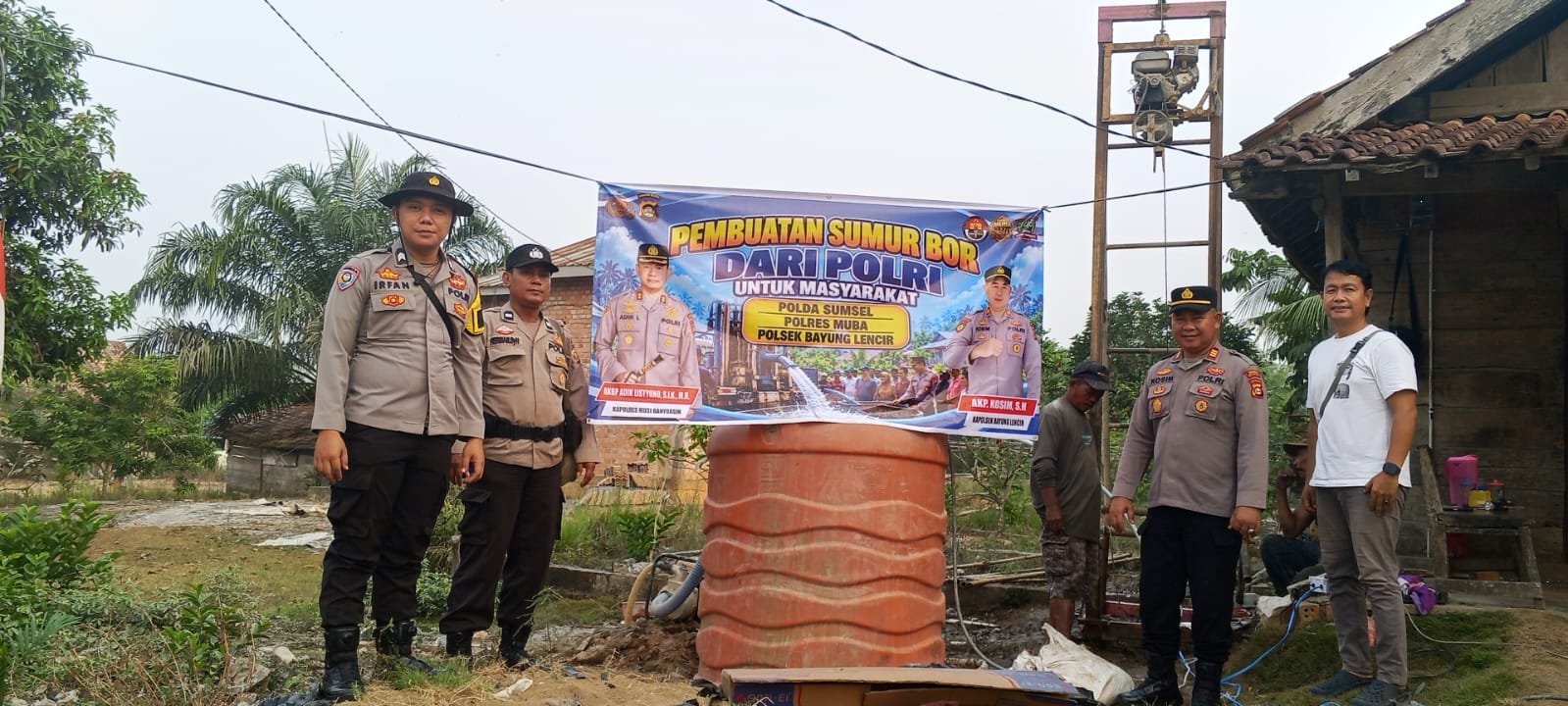 Polsek Bayung Lencir cek Pembangun Sumur bor di musi kekeringan