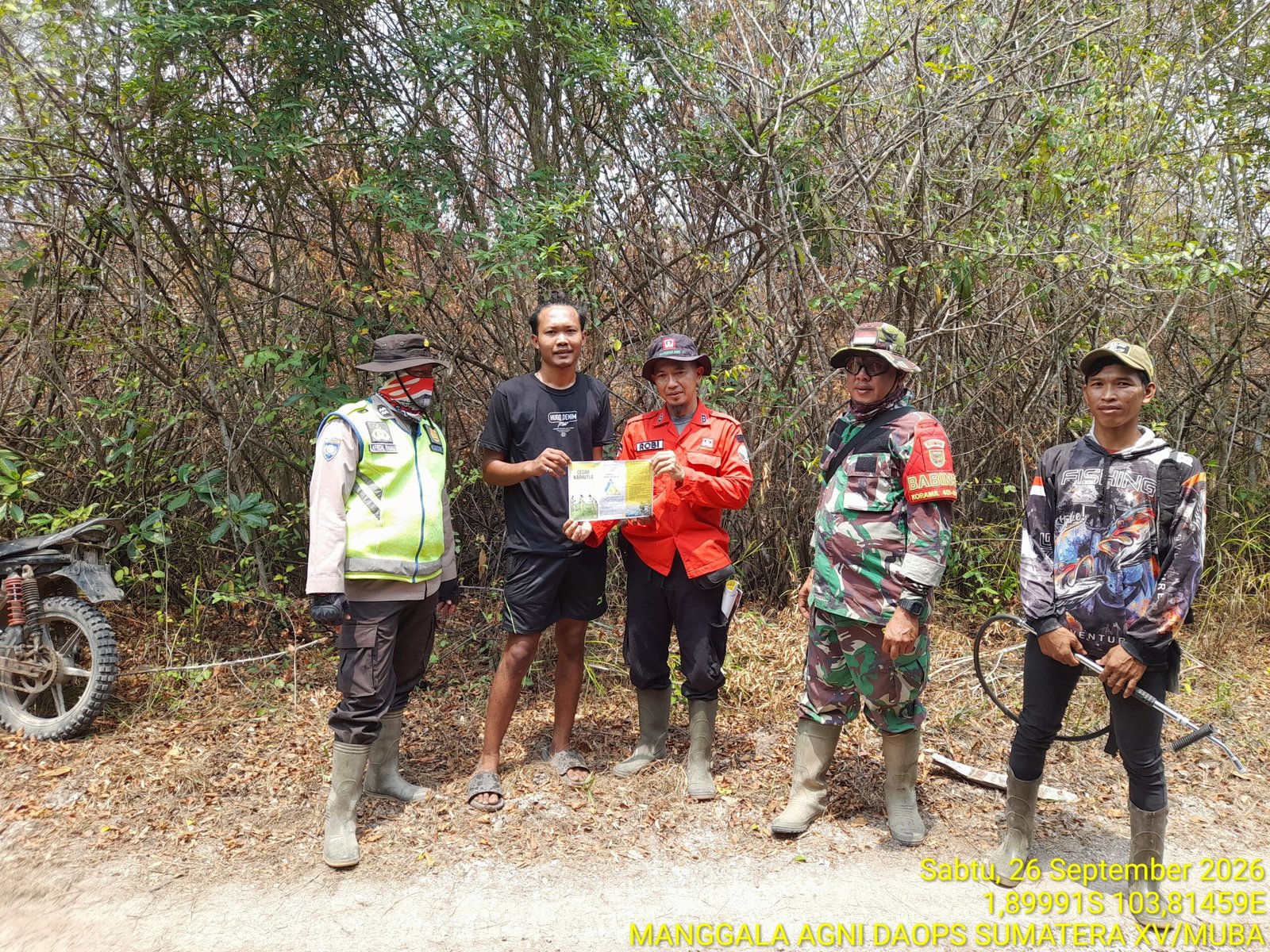 Patroli Terpadu di Muara Medak, Polri Bersama Manggala Agni dan TNI Cegah Karhutla