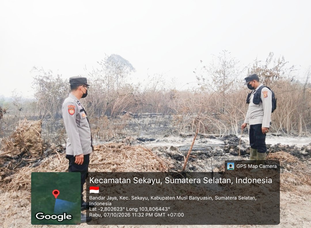 Polres Muba Laksanakan Ground Check Titik Hotspot Karhutlah di Wilayah Seka